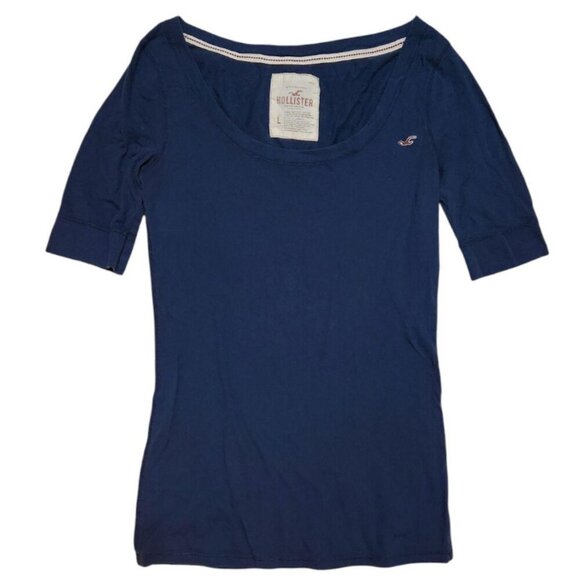 Hollister vintage navy blue quarter sleeve top - Picture 4 of 6